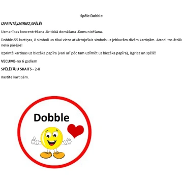 Spēle Dobble - Mācību materiāli Pirmsskola