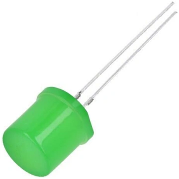 LED; green; 9.7mm; 750÷1120mcd; 180°; Front: flat;