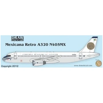 Airbus A320 - Mexicana Retro (N405MX) Draw Decal
