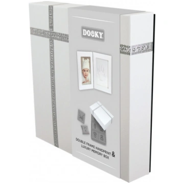 Dooky gift set handprint double frame white and me