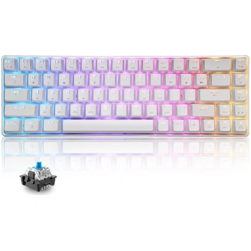 60% Mehāniskā mini tastatūra, kompakta, 68 taustiņ