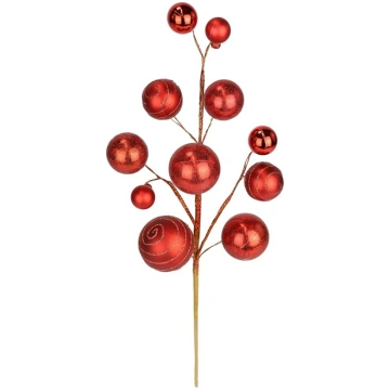 Künstlicher Dekozweig Rot 47 cm Weihnachtsdeko mit