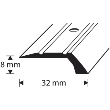 Dažādu līmeņu profils C2 PE 32x8mm 1m alumīnijs br