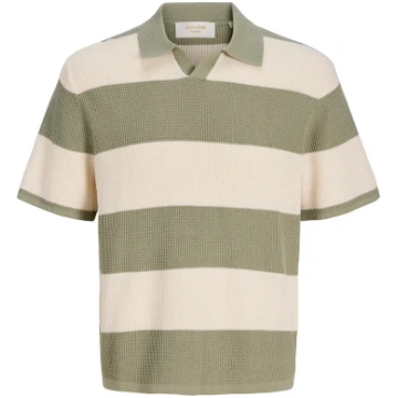 Jack & Jones - Jorliam Knit Stripe Split Neck Styd