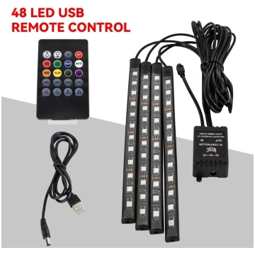 48 LED Automašīnas RGB Ambiences Apgaismojums LED