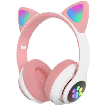 Bērnu austiņas kaķu ausis LED gaisma Bluetooth sal