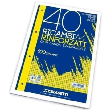 BLASETTI Ricambi Rinforzati A4 100Gr -5M- Quadrett