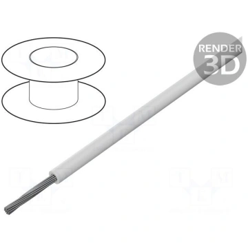 Wire | stranded | Cu | 18AWG | white | PVC | 300V 