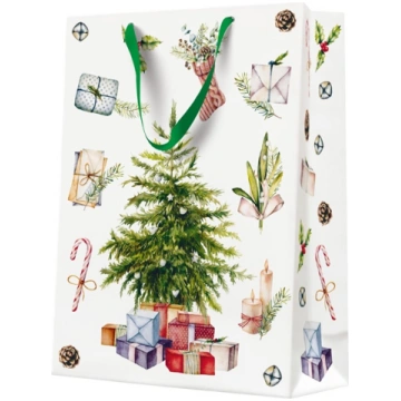 BAG GIFT CHRISTMAS WHITE 30X41CM AGB2014202 (59063