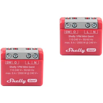 Set of 2 Shelly 1PM Mini Gen4 Zigbee/Matter Contro