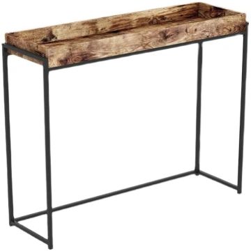 Konsolentisch aus Massivholz mit Metallgestell, Re