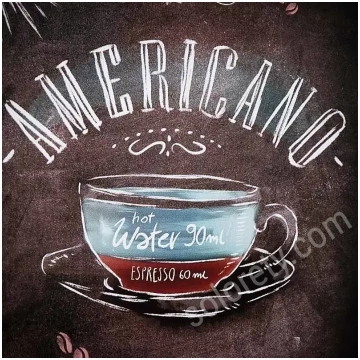 Dekoratīvā sienas plāksne no metāla, AMERICANO COF