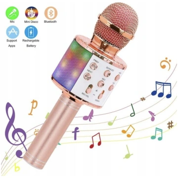 gaiši rozā bērnu mikrofons karaoke vakariem ar gai