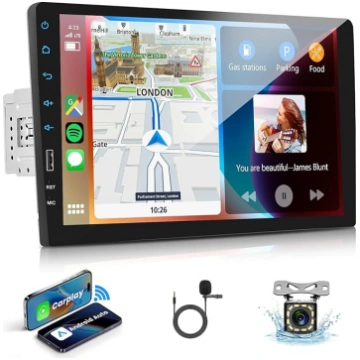 VECHTEL Auto radio 1 DIN ar bezvadu Carplay Androi