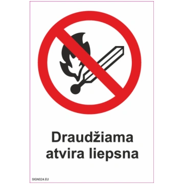 Zīme Smēķēšana un atklāta liesma aizliegta Uzlīme 