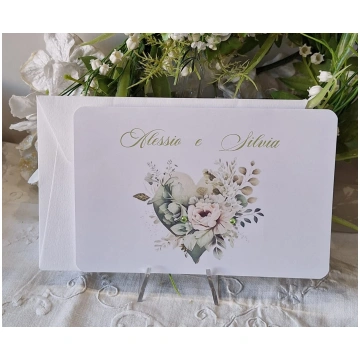 Inviti Lux - Partecipazione Matrimonio cuore verde