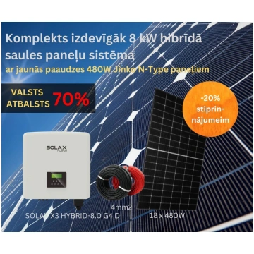 Komplekts: SOLAX X3 HYBRID-8.0 G4 D 8kW invertors