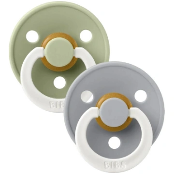 BIBS Colour Round Pacifier 2 gab. (Sage glow/Cloud