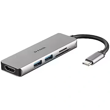 D-Link USB-C 5-PORT USB HUB+HDMI WITH CARD READER 