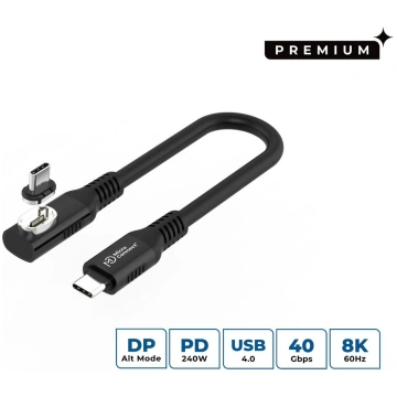 MicroConnect USB-C to USB-C cable 0.15m Angled Pre