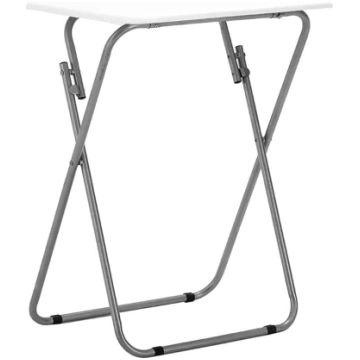 Premier Housewares Folding Table with Silver Frame