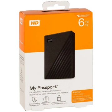 Western Digital My Passport 6TB melns USB 3.2 Gen 