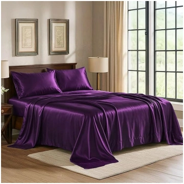 Pure Bedding 4 gab. satīna pieguļošās palagi Viole