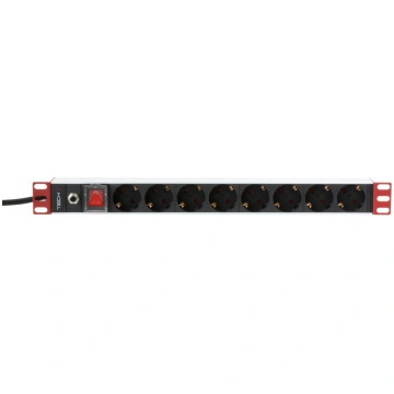 Techly Rack 19" Power Strip 8 Outlets Schuko Plug
