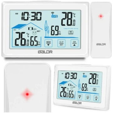 Laika stacija ar displeju BD-910, balta BALDR