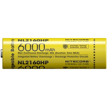 Nitecore LI-Ion akumulators 21700, 6000mAh, NL2160