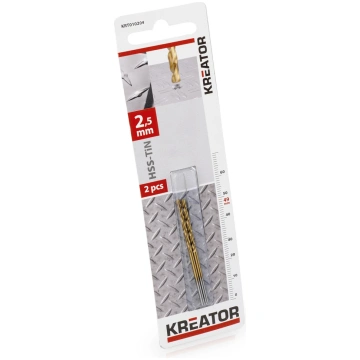 HSS metāla urbji Ø 2,5x57mm, KREATOR, KRT010204, Š