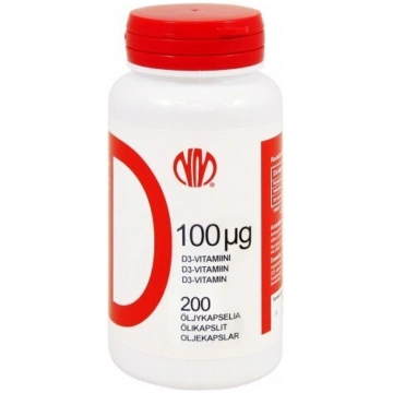Uztura bagātinātājs D3 vitamīns 100mcg 4000IU, 200