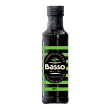 Olīveļļa Extra Virgin BASSO ar baziliku 250ml