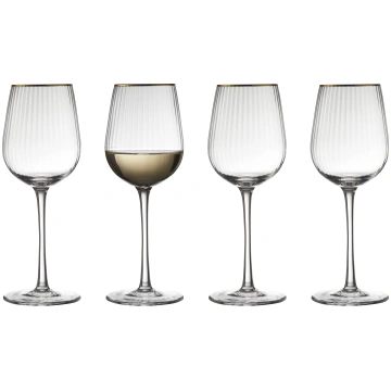 Baltvīna glāzes Palermo Gold 300 ml 4 gab. LyngbyG