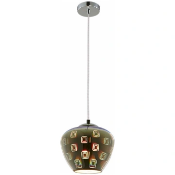 LED kulons, 3D stikls, D200mm, hromēts aplis