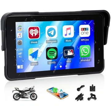 SIXWIN Carplay motociklu displejs Moto ar bezvadu 