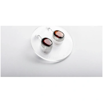 "Love is all you need" silver earrings with garnet