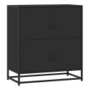 vidaXL kumode. melna. 68x35x76 cm. koks un metāls 