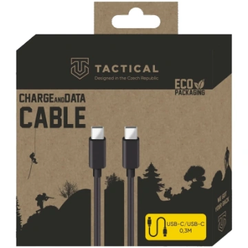 Tactical Smooth Thread USB-C/USB-C Cable 0.3m / bl