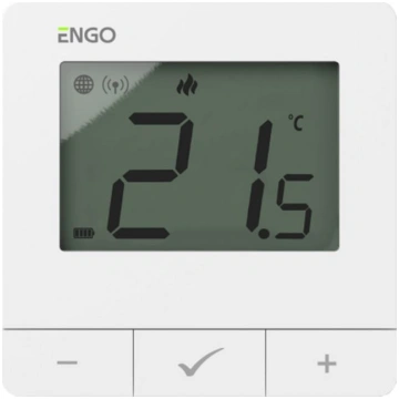 ENGO telpas termostats E25, balts, 2xAAA rad. galv