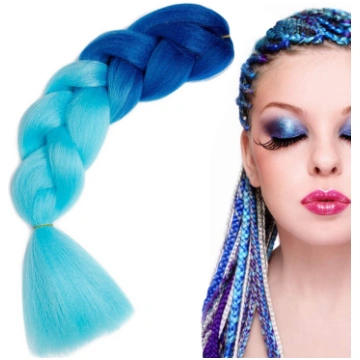 Sintētiskie mati bizēm Ombre, zili - synthetic hai