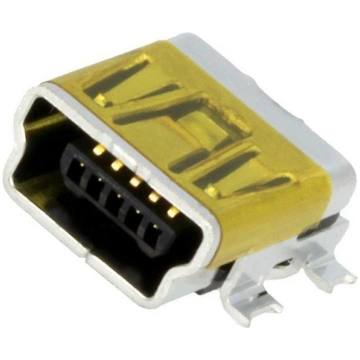 Connector: USB B mini; socket; on PCBs; SMT; PIN: 