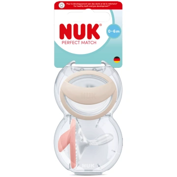 NUK Perfect Match (0-6 m) Silicon māneklītis, 2 ga