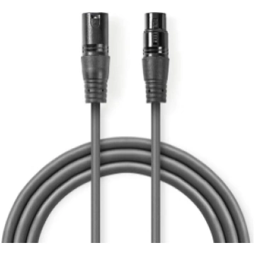 Kabelis Nedis XLR M - XLR F 0.5m COTH15010GY05