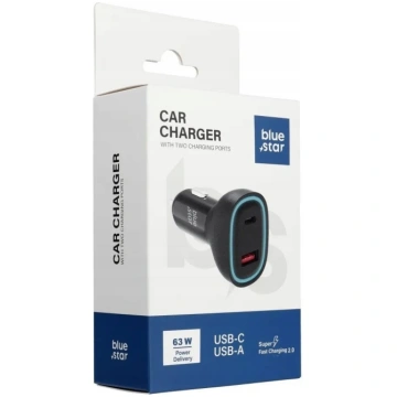 Lādētājs Automašīnas Blue Star Usb C + Usb A Qc3.0