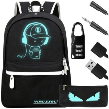 Mugursoma ar luminiscējošu zīmējumu USB Kruzzel (P