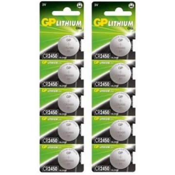 GP baterija CR2450, LITHIUM 3V, 10 gab