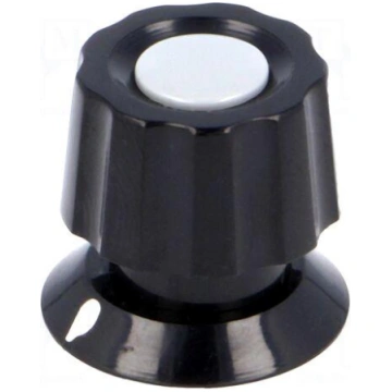Knob | with pointer | ABS | Øshaft: 6mm | Ø19x19mm