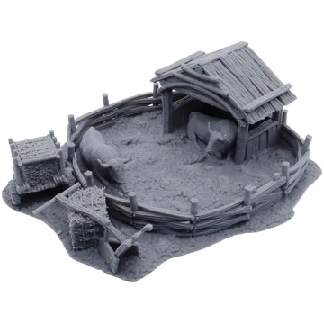 Galda spēļu miniatūru reljefs krāsojama vēršu māji