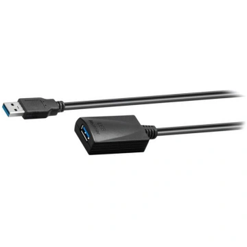 Cable; USB 3.0; USB A socket,USB A plug; 5m; black